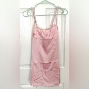 Peppermayo Blush Pink Satin Mini Dress